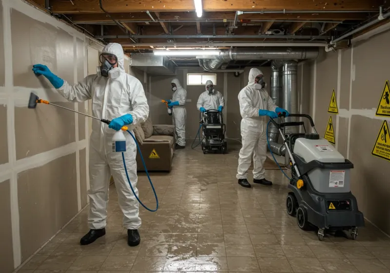 Basement Moisture Removal and Structural Drying process in Dillsburg, PA